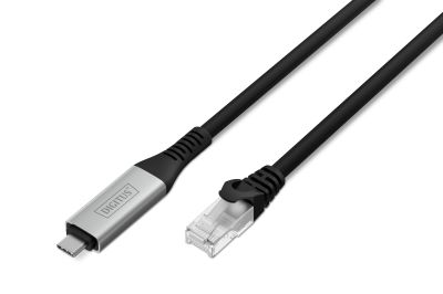 Кабель DIGITUS Ethernet USB-C - RJ45 CAT 6A S/FTP, 1 Gbit/s, 5m, LSZH
