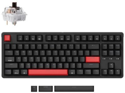 Keychron Клавиатура механическая C3 Pro 87Key, K pro Brown, USB-A, QMK, EN/RU, Red Led, черный