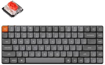 Клавіатура механічна Keychron K3 MAX 84Key, K pro Red, WL/BT/USB-A, QMK, EN/RU/UZ, White Led, черный