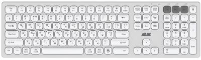 Клавіатура ножнична 2E KS270 105key, WL/BT, EN/UK/RU, сріблясто-білий