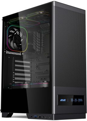 Корпус 2E GAMING  Iconic DS V8202B без БЖ, 1xUSB3.0, 1х USB 2.0, 1xUSB Type-C, 3x120мм ARGB, VGA 330