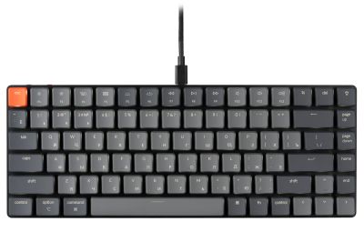 Клавіатура механічна K3 84Key, Gateron Red, BT/USB-A, Low Profile, EN/UKR, White Led, Чорний