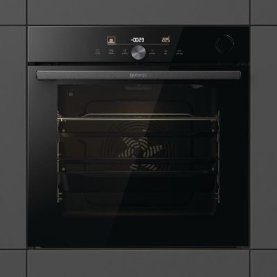 Духова шафа Gorenje електрична, 77л, A+, пара, дисплей, готування на різних рівнях, піроліз, Wi-Fi,