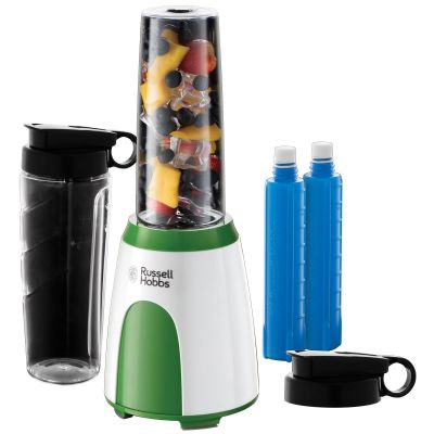 Блендер для смузі Russell Hobbs Explore Mix&amp;Go Cool 300Вт, чаша-600мл, біло-зелений