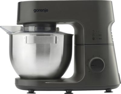 Кухонна машина Gorenje 1000Вт, чаша-метал, корпус-метал, насадок-7, сріблясто-чорний
