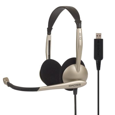 Гарнітура комп'ютерна стерео On-ear Koss CS100 USB Uni Mic, 2.4м, Бежевий