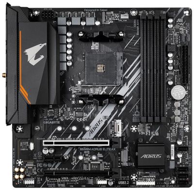 Gigabyte Материнська плата B550M AORUS ELITE AX sAM4 B550 4xDDR4 M.2 Wi-Fi HDMI DP mATX