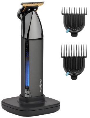 Тример Babyliss Super-X Metal Black Edition, для вусів та бороди, акум., насадок-2, кейс, підставка,