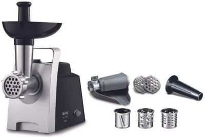 М'ясорубка Tefal HV1 7in1, 1400Вт, 1.7кг/хв, 2 решітки, насадка для ковбас, томатів, 3 терки, пласти