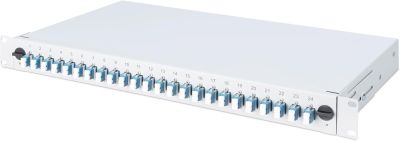 Оптична панель DIGITUS 19' 1U, 24xLC duplex, incl, Splice Cass, OS2 Color Pigtails, Adapter