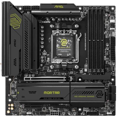 Материнcька плата MSI MAG B850M MORTAR WIFI sAM5 B850 4xDDR5 M.2 HDMI WiFi BT mATX