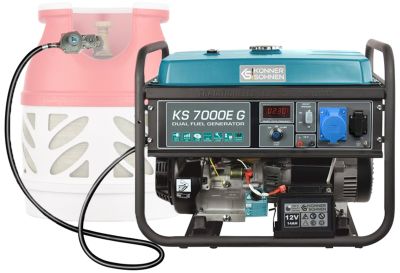Генератор газобензиновий Konner&amp;Sohnen KS 7000E G LPG, 230В, 5.5кВт, електростартер, 77.2кг