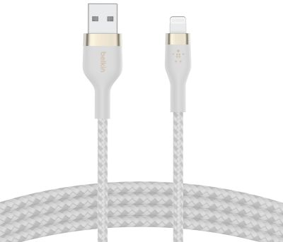 Кабель Belkin USB-A > Lightning заряджання/синхронізації 12Вт, 1м, плетений, силіконовий, з ремінцем