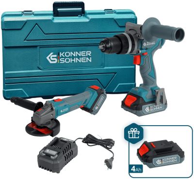 Набір із двох акумуляторних інструментів Konner&amp;Sohnen KS IDAGB 20V SET 1 PLUS 20В шурупокрут-дриль