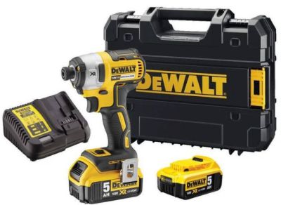 Шурупокрут ударний акумуляторний DeWalt XR Li-Ion 18В акб 2х5А·год 205Нм 3250об/хв 3800уд/хв кейс, З