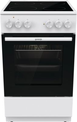 Плита Gorenje електрична склокерамічна, 62л, конвекція, 50x60см, білий
