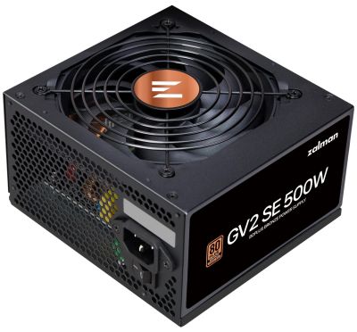 Блок живлення Zalman GV2SE  (500W) 88%, 80+ Bronze, 120мм, 1xMB 24pin(20+4), 1xCPU(4pin+ 8pin), 3xMo