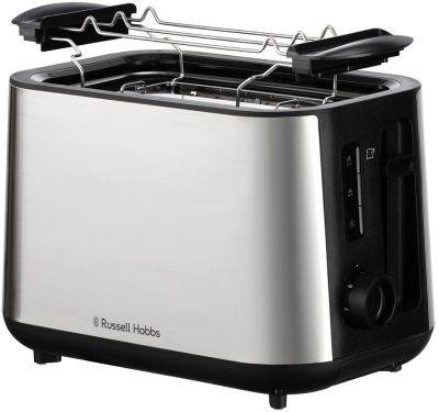 Тостер  Russell Hobbs Heaton, нержав., підігрів,разморозка, чорний+нерж