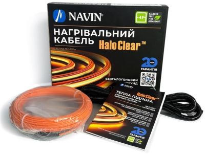 Кабель нагрівальний Navin HaloClear 18/340 двожильний для систем опалення 2.3м кв, 18.9м 340Вт 230В