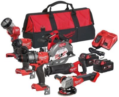 Набір із шести акумуляторних інструментів Milwaukee M18 FPP6G3-502B 18В шурупокрут-дриль M18 FPD3 гв