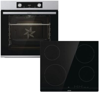 Комплект Gorenje (духовка + поверхня склокераміка BO6737E02X -нерж + ECT41SC- чорна), 738881