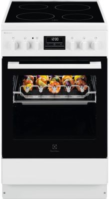 Плита Electrolux електрична склокерамічна, 57л, 50x60см, дисплей, конвекція, мангальна підставка, бі