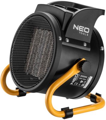 Теплова гармата електрична Neo Tools, 2кВт, 30м2, 197м3/год, керамічний нагрів. елемент (PTC), чорни