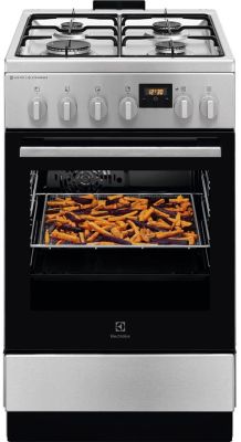 Плита Electrolux комбінована, 58л, 50x60см, дисплей, конвекція, пара, нерж