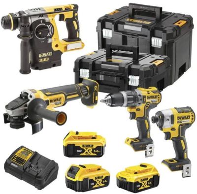 Набір із чотирьох акумуляторних інструментів DeWALT 18В дриль-шурупокрут ударний DCD796 перфоратор S