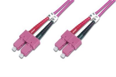 Патч-корд волоконно-оптичний DIGITUS SC/UPC-SC/UPC, 50/125, MM, OM4, duplex, 1м