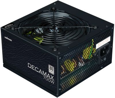Блок живлення Zalman Decamax  (700W) 85%, 80 Plus, 120мм, 1xMB 24pin(20+4), 1xCPU 8(4+4)+4pin, 3xMol