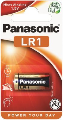 Батарейка Panasonic лужна LR1(910А, MN9100) блістер, 1 шт.
