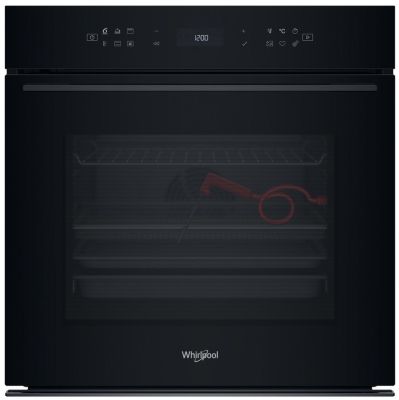 Духова шафа Whirlpool електрична, 73л, A+, дисплей, конвекція, піроліз, телескопічні напрямні, чорни