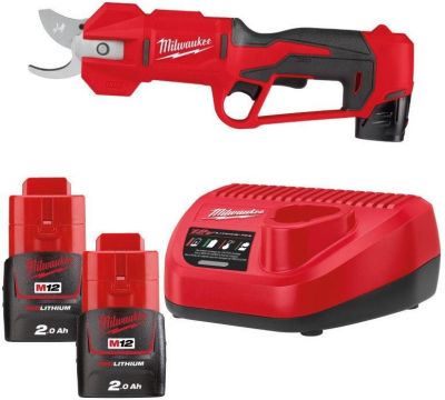 Секатор акумуляторний Milwaukee M12 BLPRS-202 12В акб 2х2А·год ЗП C12C d різа 32мм 1.5кг
