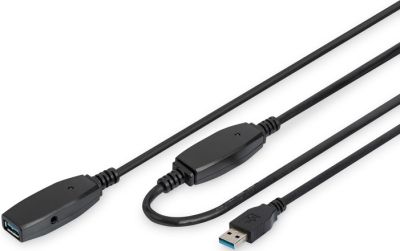 Подовжувач DIGITUS USB 3.0 Active Cable, A/M-A/F, 10м, чорний