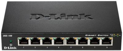 Комутатор D-Link DGS-108 8xGE, Некерований