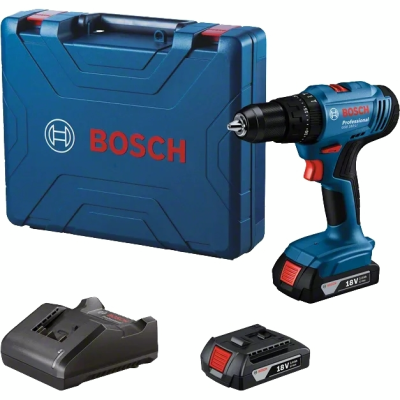 Шурупокрут-дриль ударний акумуляторний Bosch Professional GSB 183-LI 18В 2х2А·год 21-56Нм 374-1815об