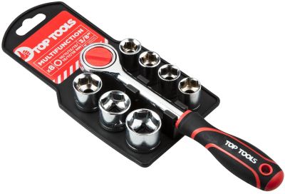 Набір торцевих головок Top Tools, 3/8", з тріскачкою, 8шт