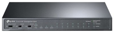 Комутатор TP-LINK TL-SL1311MP 8x1FE (8xPoE), 2xGE, 1xSFP, 124Вт, Некерований