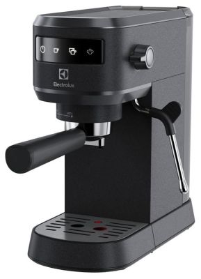 Кавоварка Electrolux ріжкова, 1л, мелена, ручний капуч, LED-дисплей, підігрів чашок, чорний