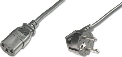 Кабель живлення DIGITUS Schuko 90/M - C13/F, 5м, чорний