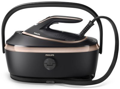 Парогенератор Philips PerfectCare 8000, 3120Вт, 1400мл, паровий удар -800гр, верт. відпарювання, нер