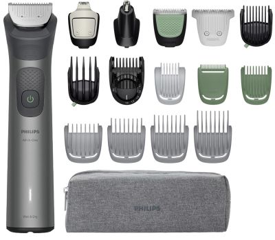 Тример Philips Series 7000, для бороди, голови та тіла, насадок-17, сталь, сірий