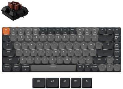 Keychron Клавиатура механическая K3 V3 84Key, K pro Red, USB-A, QMK, EN/RU, White led, черный