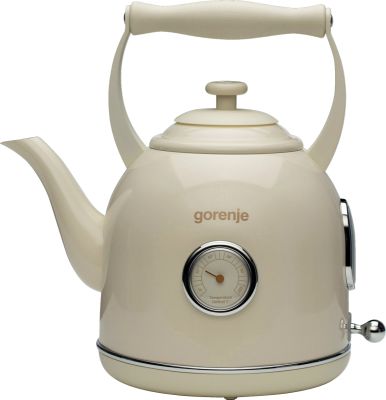 Електрочайник Gorenje 1.7л, 2200Вт, strix контроль, пластик/метал, бежевий
