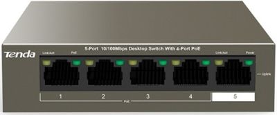 Комутатор TENDA TEF1105P-4-63W 4xFE PoE, 1xFE Uplink