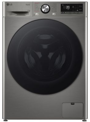 Пральна машина LG фронтальна, 11кг, 1400, A, 57см, дисплей, пара, інвертор, сріблястий