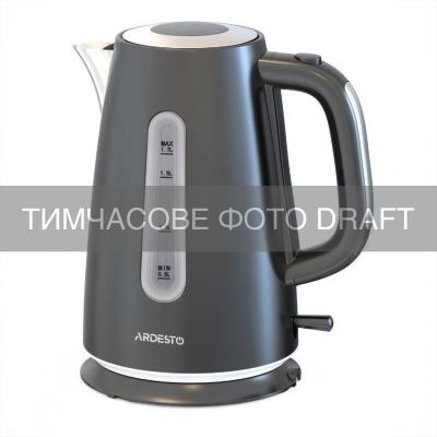 Електрочайник ARDESTO 1.7л, Strix, метал, підсвітка, матовий, чорний