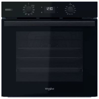 Духова шафа Whirlpool електрична, 71л, A+, дисплей, конвекція, телескопічні напрямні, пара, чорний