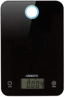 Ваги ARDESTO кухонні, 5кг, CR2032x2 в комплекті, скло, чорний